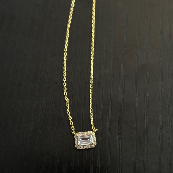 Adina Eden Pace Outline Solitaire Pendant Necklace - Picture 3 of 6